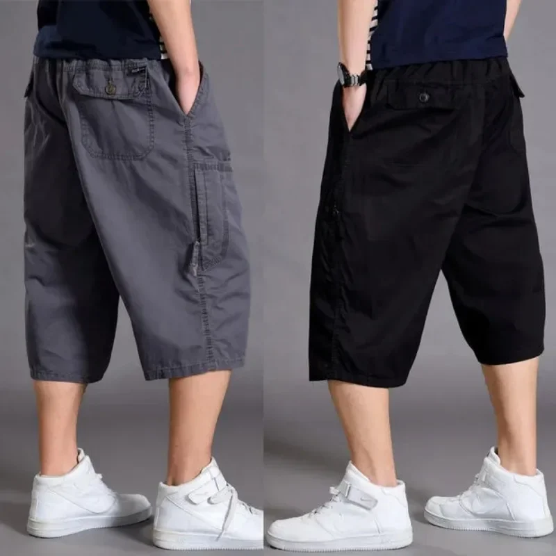 Mens Summer Oversize Fat Cotton Shorts Men Cargo Short Casual Plus Size Cropped Trouser Sport Tactical Baggy Pants Loose 5XL 6XL