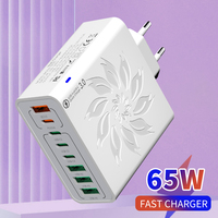 Muti 8 Port USB C Charger High Speed Fast Quick Charging Type C PD Wall Phone Adapter for IPhone 16 Xiaomi Samsung EU/US/KR Plug