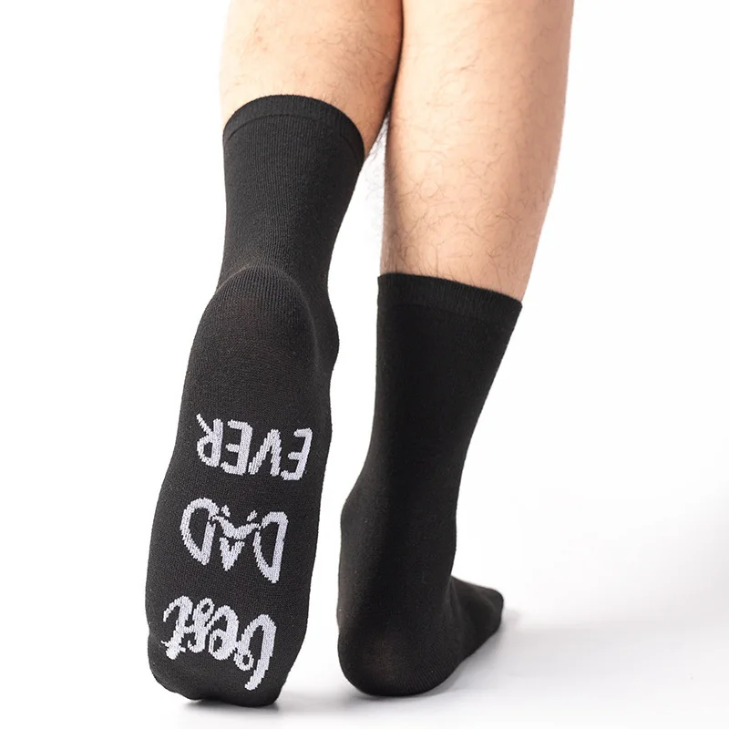 5 pairs of random BEST DAD EVER letter socks, Thanksgiving gift socks, casual men's socks