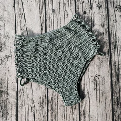 Hand Crochet Bikini High Waist Pants Shorts