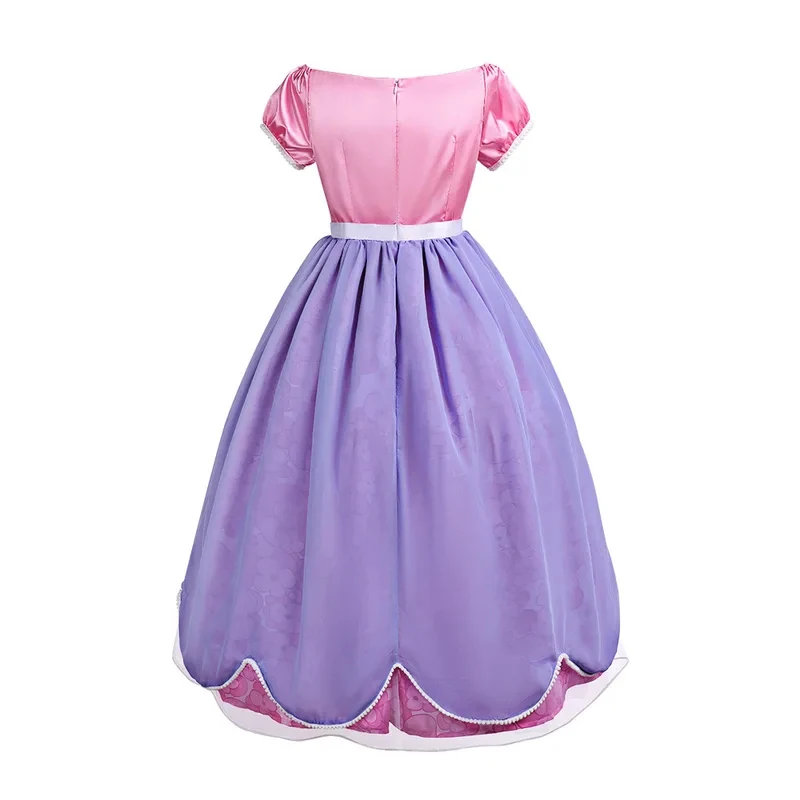 Sofia the First Short Sleeve Dress Cosplay Costume Anime Character Halloween Masquerade Performance Clothing for Adult Women hf5 view 4