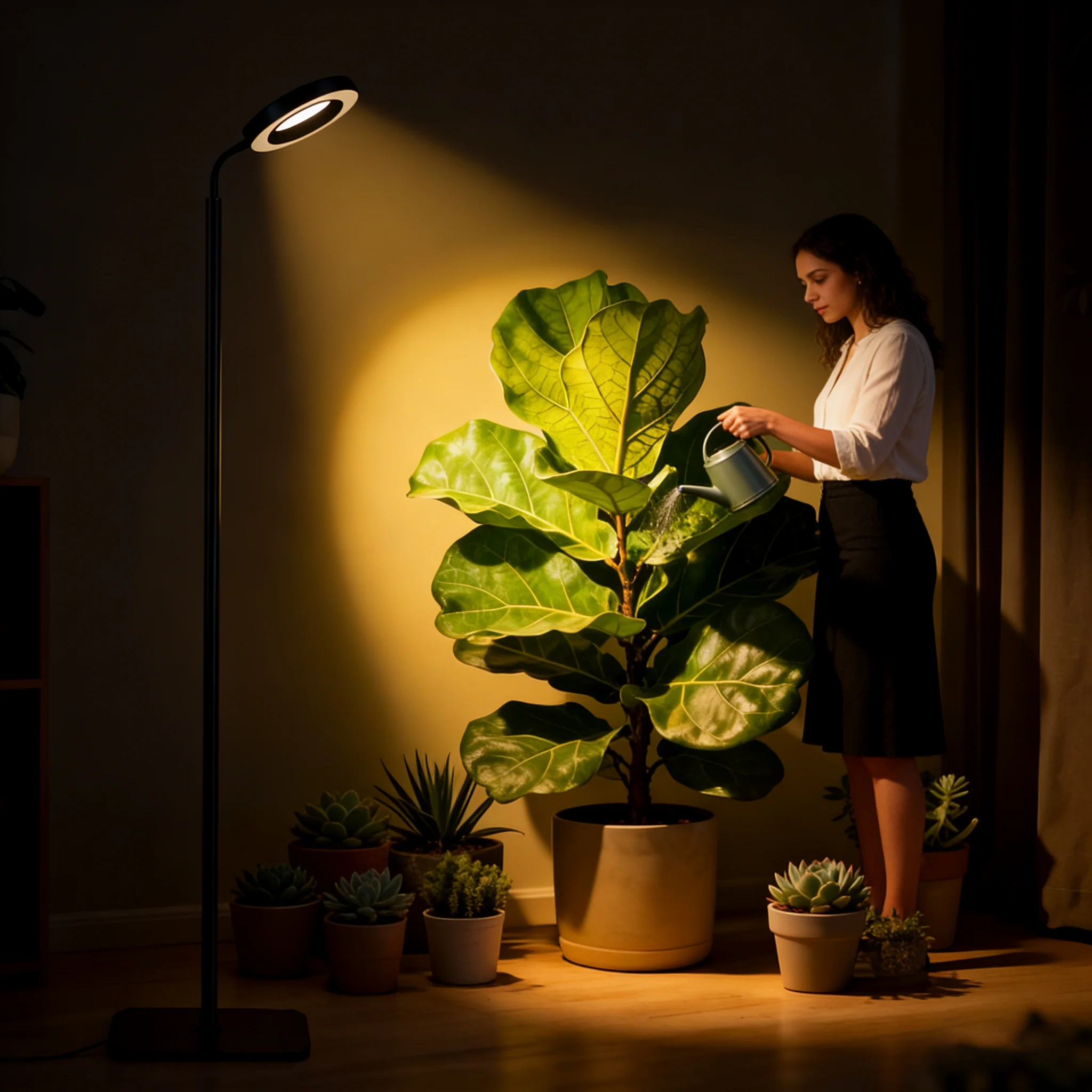 

Floor Grow Light for Tall Plants, 16"- 75.59" Height Adjustable Standing Grow Light with Stable Base, Flexible Gooseneck