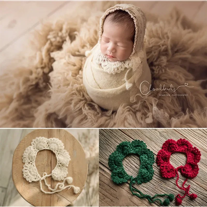 Original Baby Photo Prop Handmade Crocheted Small Collar Mohair Newborn Photography Props accessories