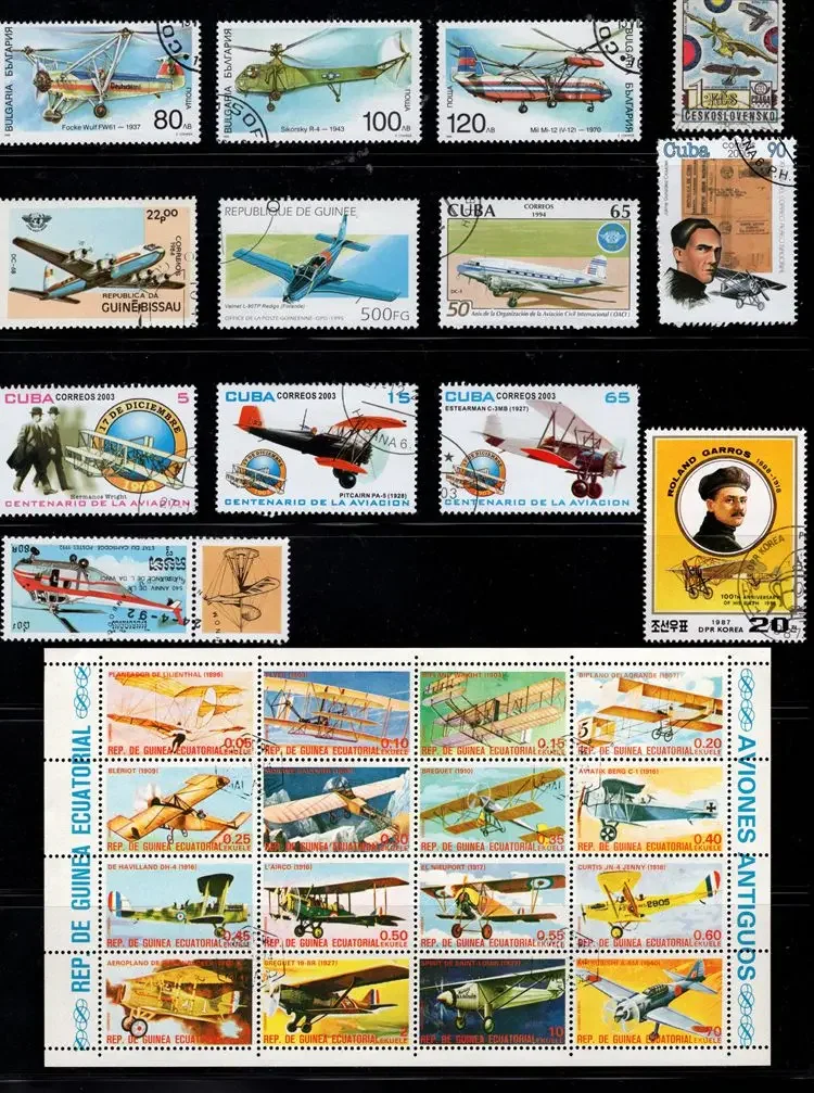 50Pcs/Lot Helicopter Glider Stamp Topic All Different From Many Countries NO Repeat Postage Stamps with Post Mark for Collecting