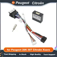 Adaptador de arnés de cableado de Radio, decodificador de Bus CAN, enchufe de 16 pines a conector ISO, Cable Android para coche para Peugeot 206 207 307