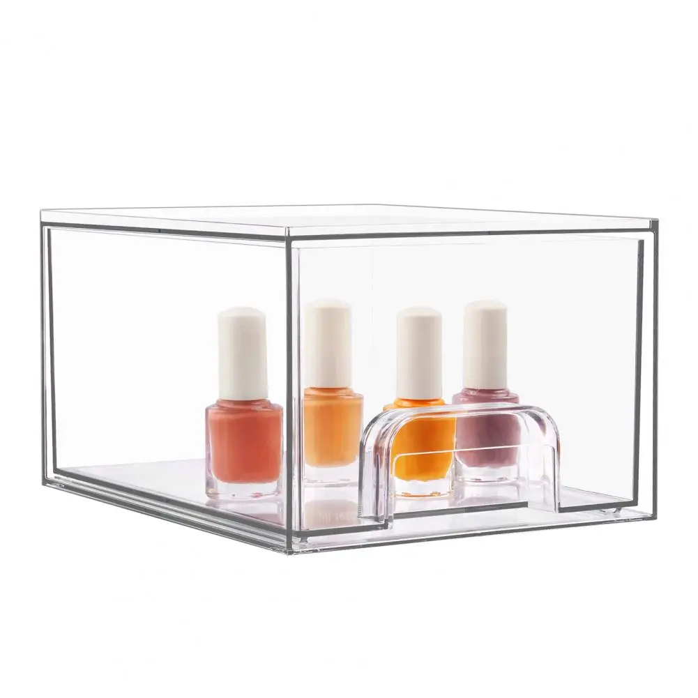 Caja de almacenamiento acrílica, organizador acrílico, cajón organizador de cosméticos apilable con capacidad para encimera de baño, tocador