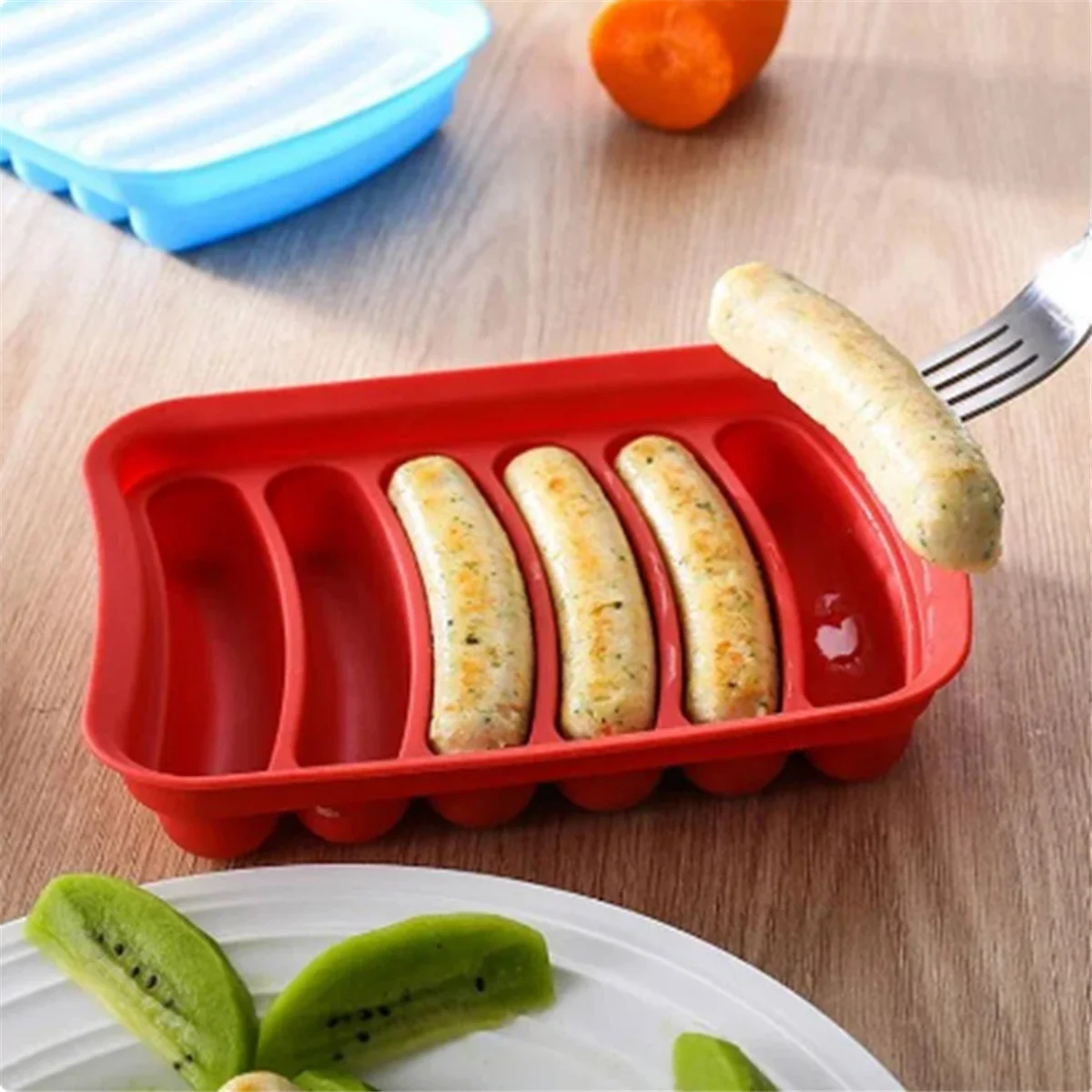 A96Q-Silicone fabricant de saucisses moule bricolage Silicone à la main Hamburger Hot Dog moule réutilisable accessoires de cuisine Gadget