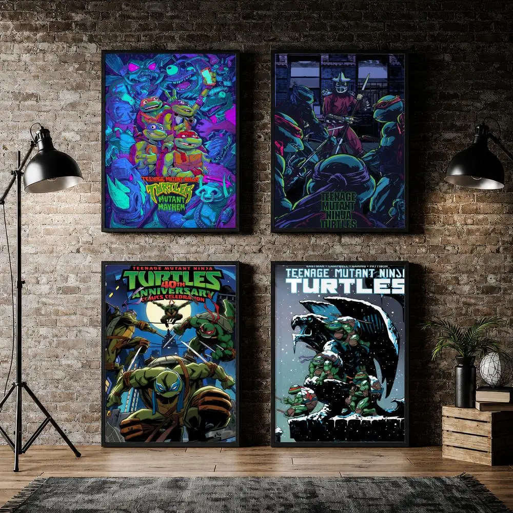 TV T-Teenage M-Mutant Ninja Turtles Poster Pvc HD Peel and Stick Modern poster Home Office Living Room Dining Room Wall Decor