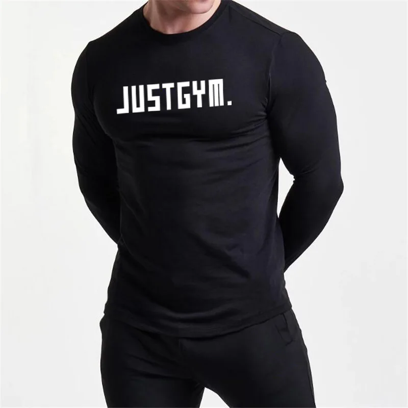 Running T-shirts Voor Mannen Herfst Compressie Strakke T Shirts Gym Training Workout Fitness Kleding Mannelijke O Hals Lange Mouwen Tops