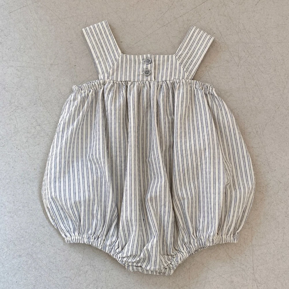 

Summer Baby Vest Striped Romper Adorable Little Girl Simple Casual Jumpsuit Toddler Cotton Line Overalls for 0-24Months Clothes