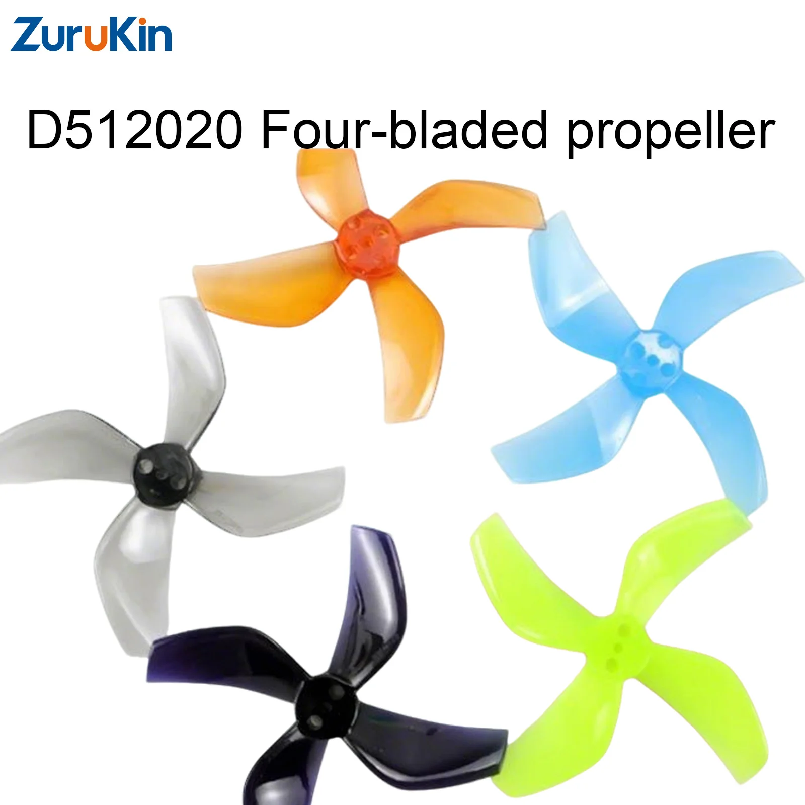 ZuruKin 2020 Propellers 4-Blade PC 50mm 1.9In Pitch Durable Quad-Blade Props for 1103–1105 Motors Micro FPV Drone Parts