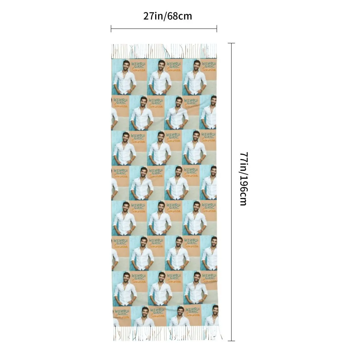 Kendji Girac Gitano шарф с кисточками, женские мягкие теплые шали и накидки, большая осенне-зимняя шаль