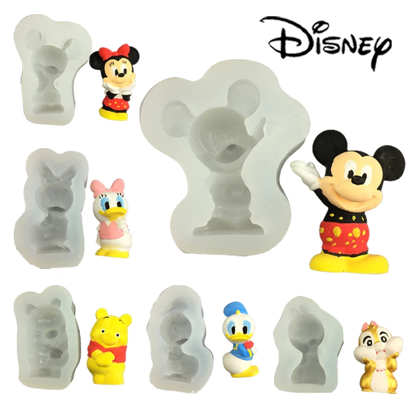 Disney formy silikonowe do ciasta DIY Mickey Minnie formy żywiczne epoksydowe wosk aromaterapeutyczny gipsowe foremki do akcesoria cukiernicze do