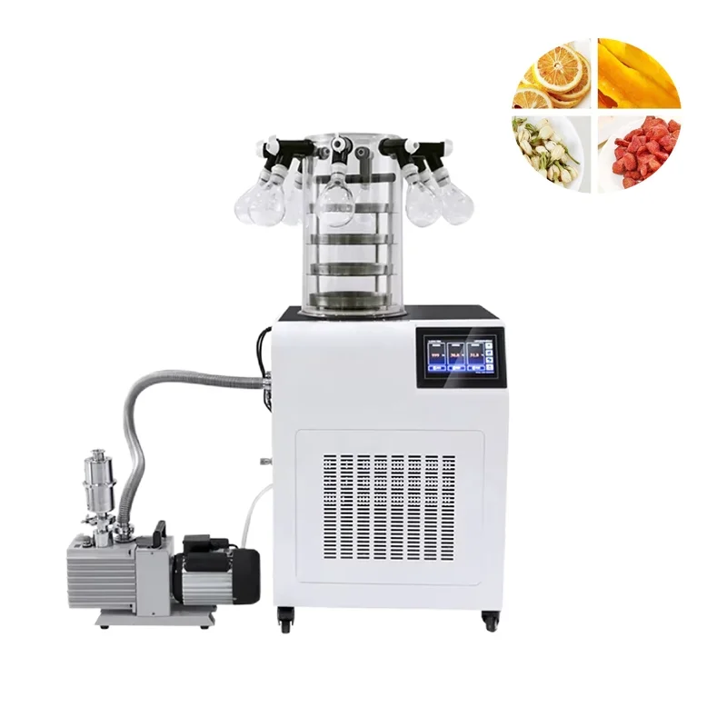 Vertical multi purpose mini food vacuum freeze dryer machine home lab