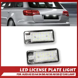 2pcs For Audi LED Number Plate Light A3 A4 S4 RS4 B6 B7 A6 RS6 S6 C6 S5 Q7 A8 S8 Avant Canbus Error Free License Plate Lamp