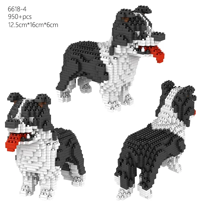 สัตว์น่ารักสุนัข Micro Diamond Building Block น่ารักลูกสุนัข Corgi Husky Schnauzer Dachshund Collie Poodle Nanobricks ของเล่น