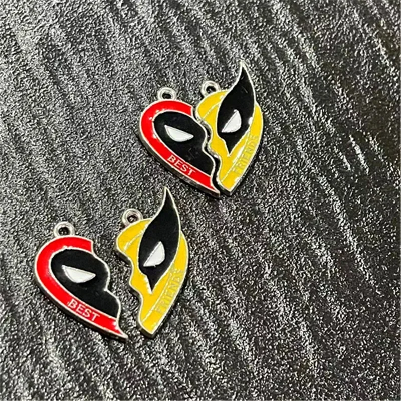 New Anime Deadpool&Wolverine Good Friends Pendant Cartoon Fashion Personalized Keychain Necklace Accessorie Couple Birthday Gift