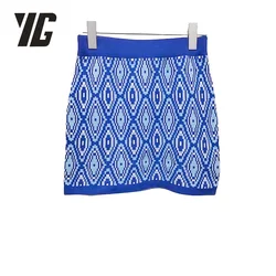 YG 2024 Fall and Winter Women's diamond jacquard cashmere blend knitted skirt Slim design sweet and spicy sexy style