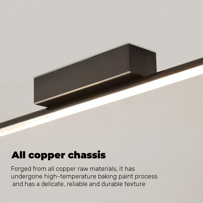 Lampu Plafon Strip Panjang Tembaga Semua Modern Minimalis, Lemari Pakaian, Perlengkapan Pencahayaan Lorong, Minimalis Tanpa Lampu Utama