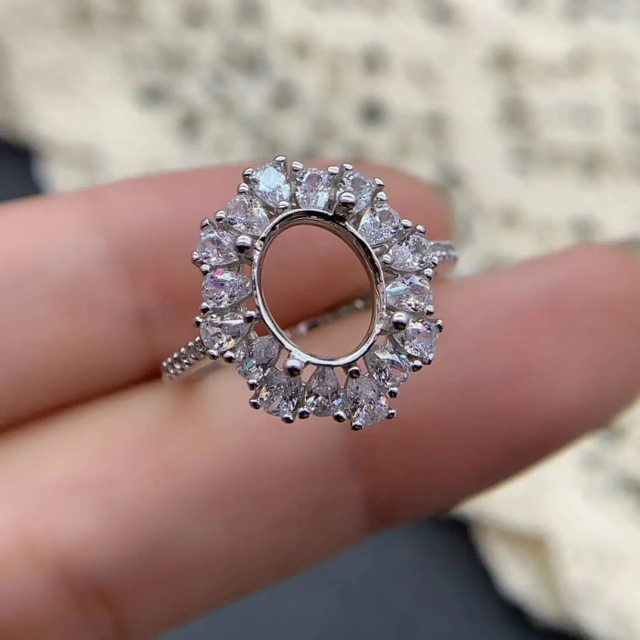 MeiBaPJ Inlay Elliptical 7*9mm Gemstone S925 Pure Silver Precision Support Exquisite Ring Elegant Gifts Charm Popular Jewelry