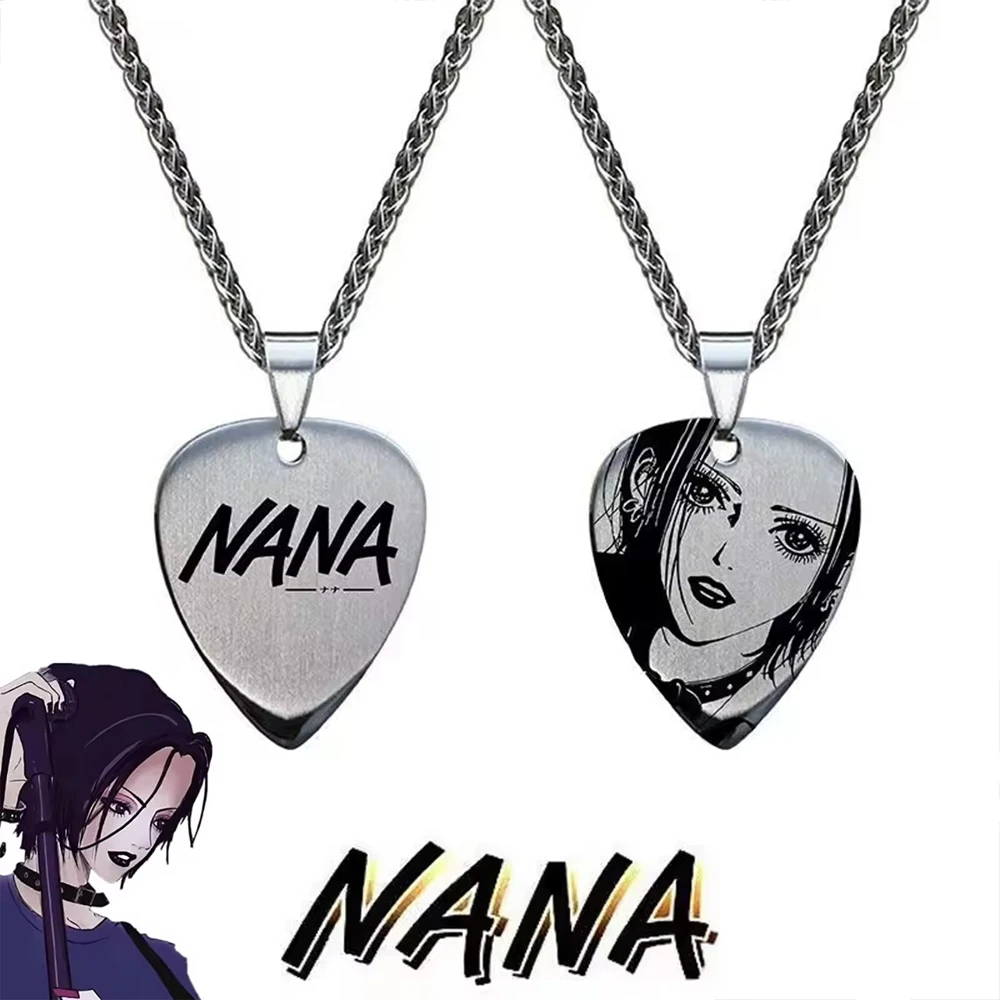 NANA Cosplay Anime Oosaki Nana Collar con colgante Punk hombres mujeres aleación cadena gargantilla guitarra púa joyería accesorios Fans regalo foto 19
