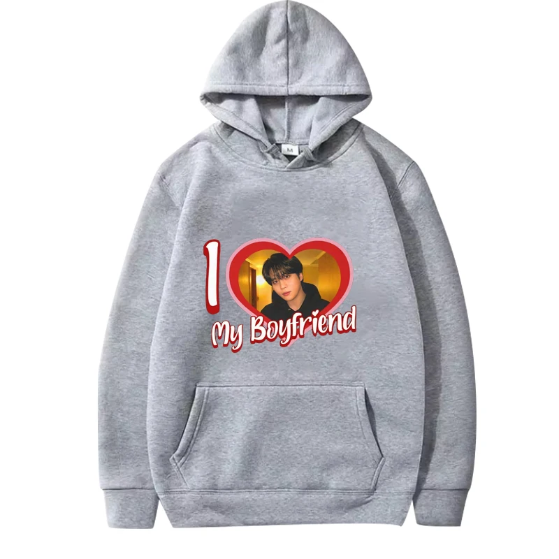 Ateez Jongho I Love My Boyfriend  hoodie men women vintage Long sleeve Sweatshirt with print Graphics oversized  hoodie  unisex