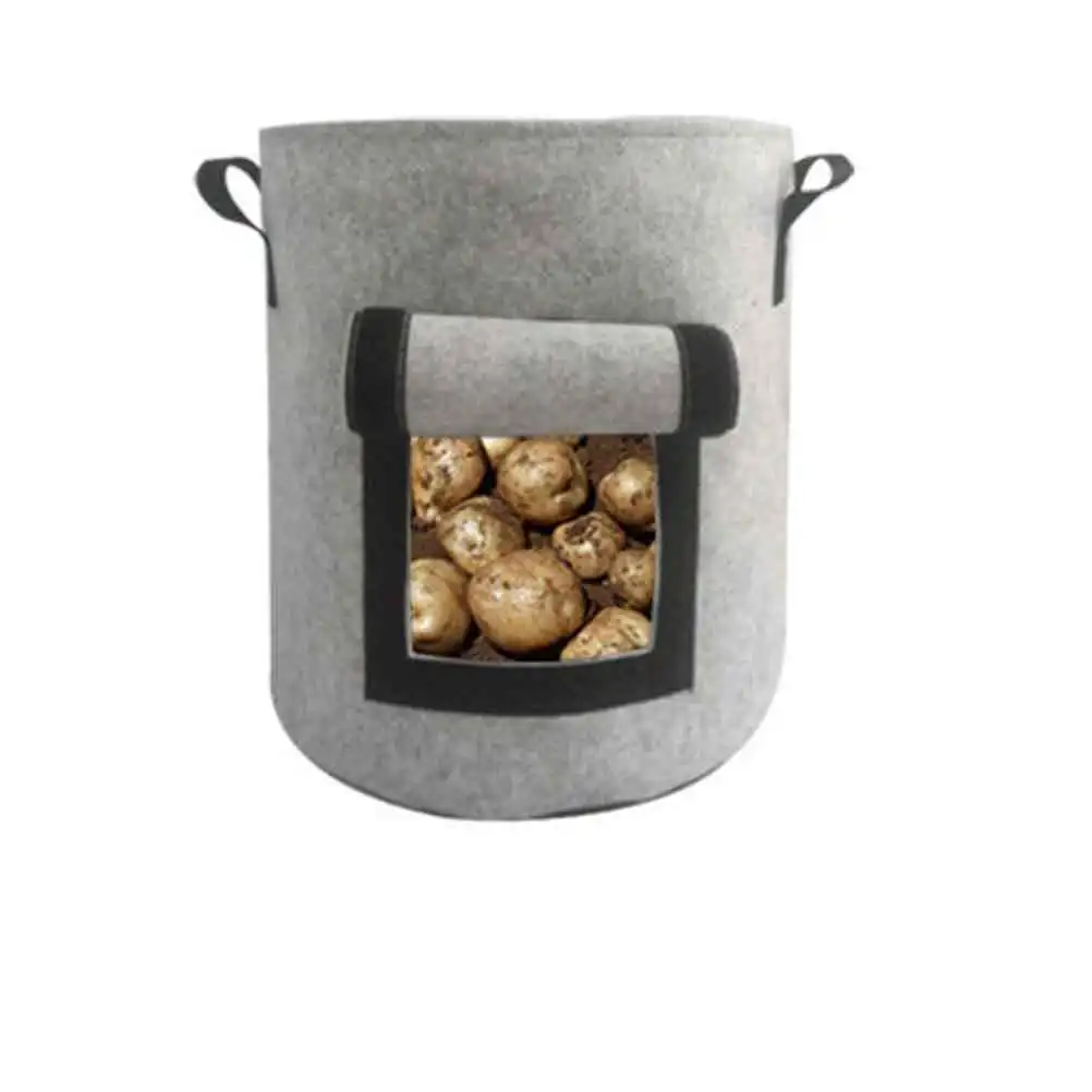 

1Pcs Thickened Grow Bag 38L Non Woven Fabric Planting Pouch Reusable Breathable Raised Bed for Vegetables Herbs Potatoes Outdoor