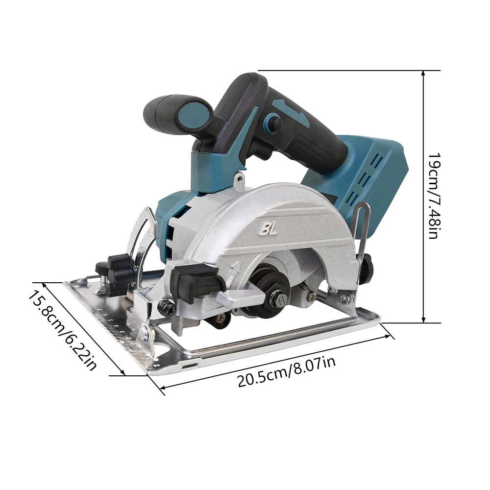 ALLSOME Electric Circular Saw 125mm Saw Blade Brushless Multi-Angle Cutting Suitable For Makita 18v Battery