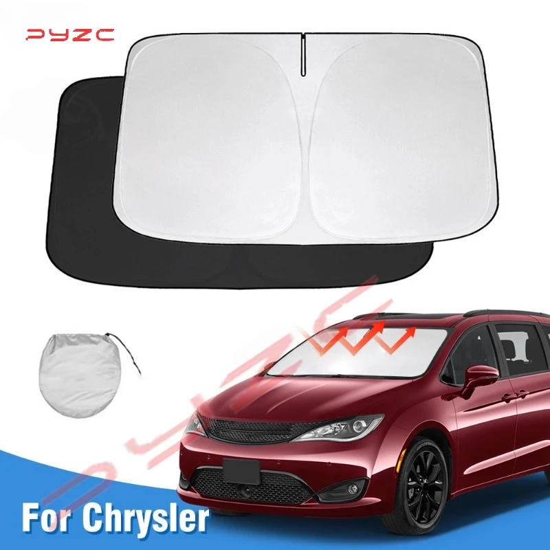 

Windshield Sun Shade for Chrysler Pacifica Minivan 2017-2023 2024 Window Sunshade Sun Visor Protector Foldable Blocks UV Rays