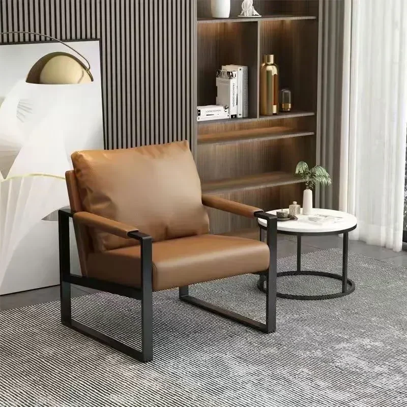 Single Casual Sofa Chair Iron Art Conference Office Negotiation Chair Desk Learning Computer Chair Sofa Chair
