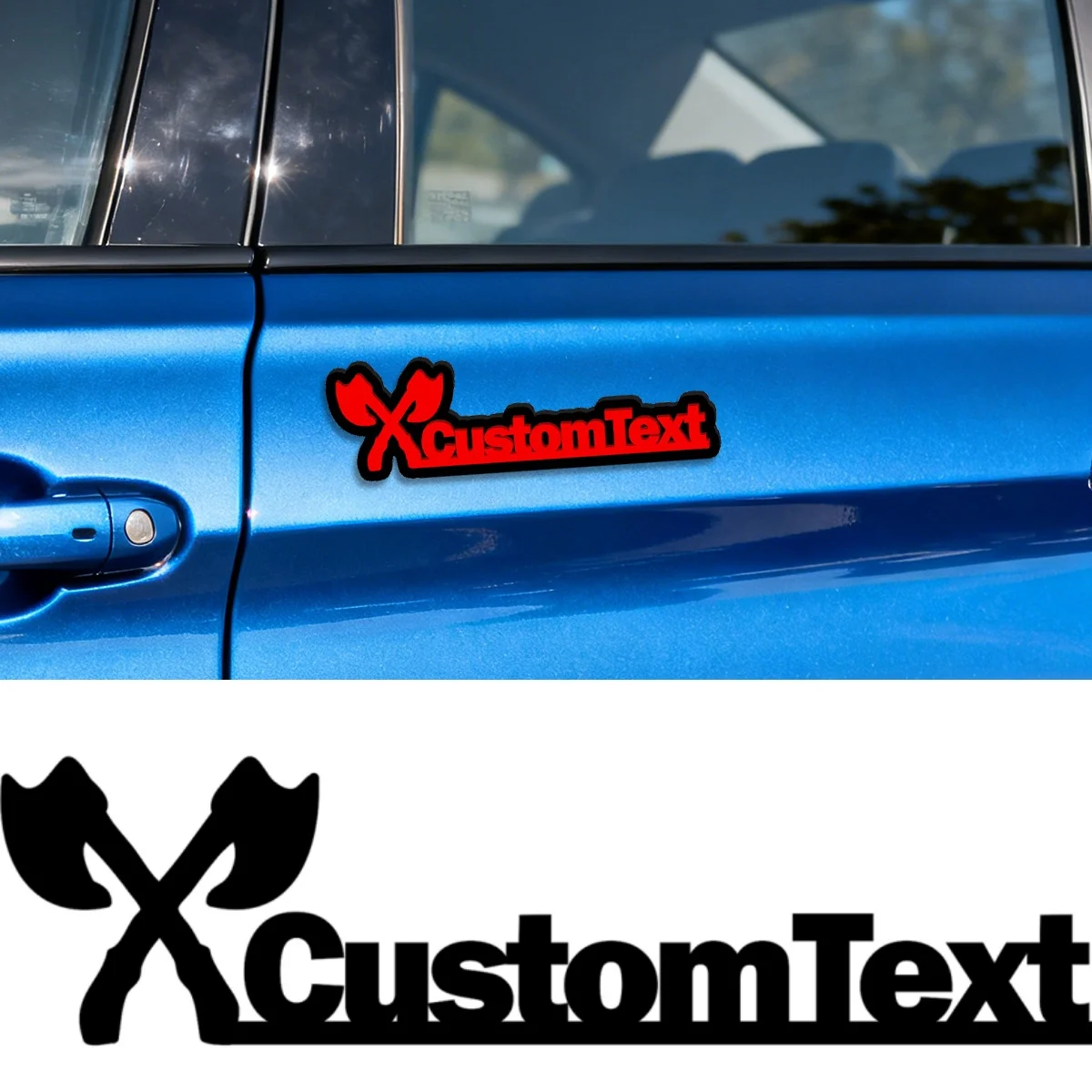 1PC Crossed Axe Artistic  Car Sticker Waterproof Acrylic Piano Guitar Decor Accessories Pegatinas Para Coche DIY Car Styling