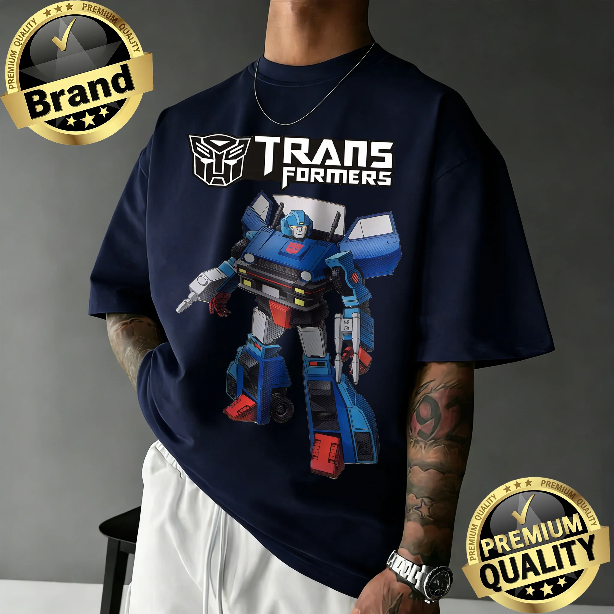 

Футболка унисекс Hasbro Transformers Jazz с графическим принтом, летняя коллекция 2026, ретро, повседневная, с коротким рукавом, дышащая, свободного кроя