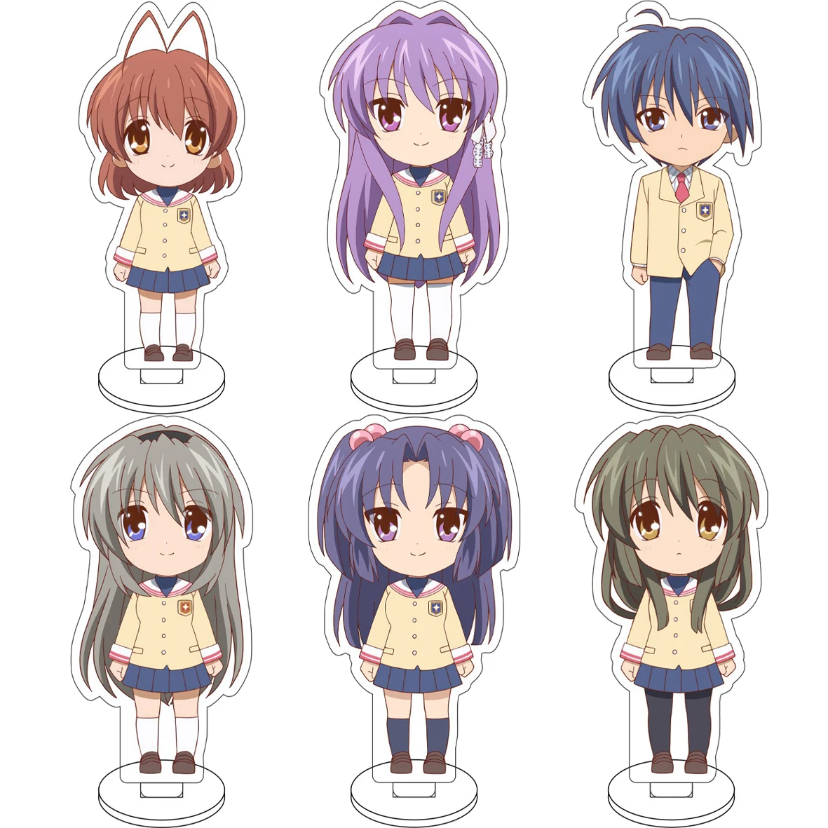 Anime de 10 cm ‌ Figura de Acrílico de CLANNAD, Tomoya Okazaki, Nagisa Furukawa, Youhei Sunohara, Kotomi Ichinose, Regalos Bonitos, Adornos