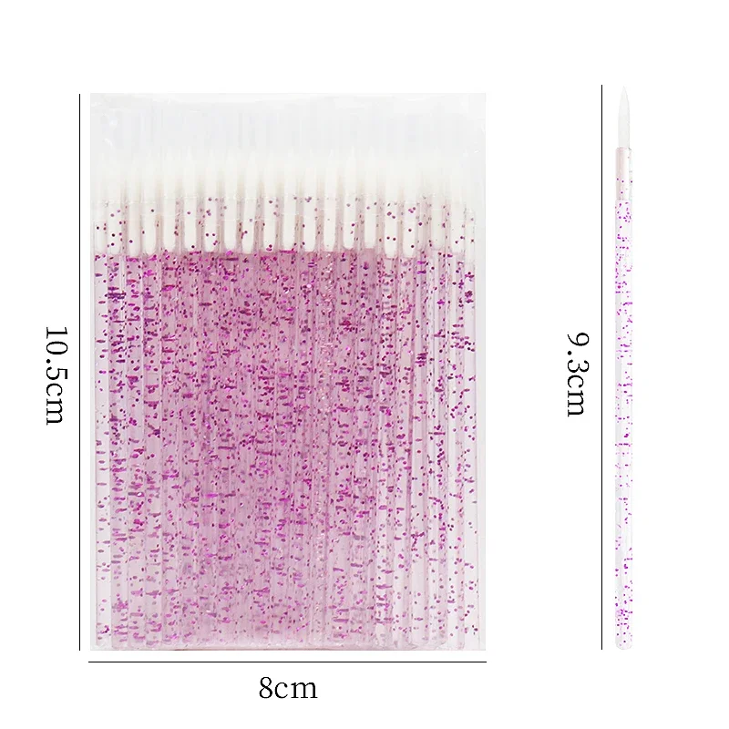 50pc 일회용 아이 라이너 메이크업 브러쉬 크리스탈 핸들 소프트 섬유 립 라인 아웃 라인 브러쉬 아이 섀도우 블렌딩 애플리케이터 뷰티 도구