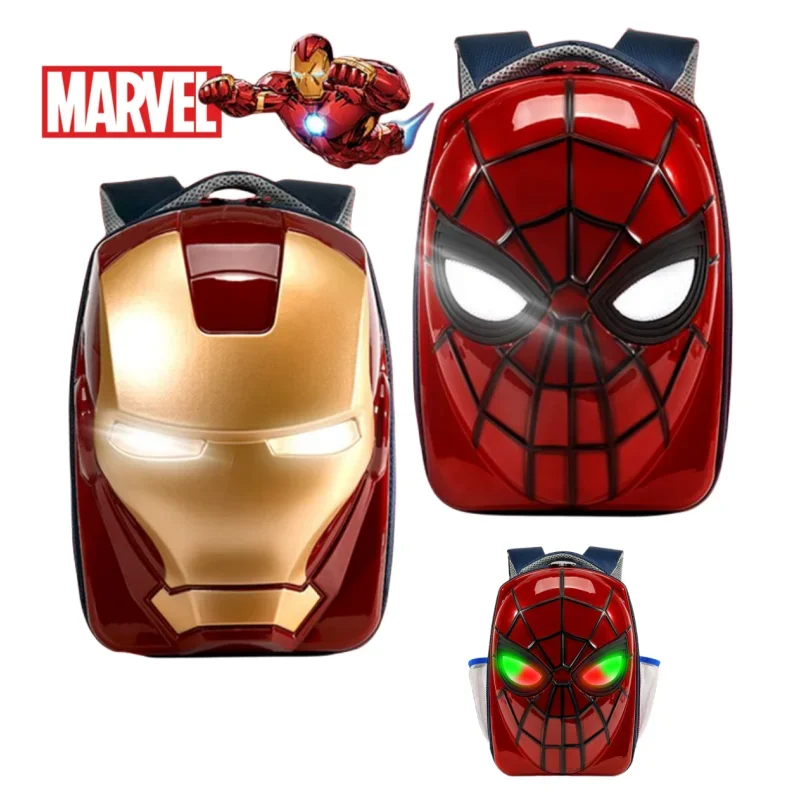 

Marvel Avengers Iron Man Spider-Man Personalized Creative Cartoon Children's Luminous Three-dimensional Backpack Christmas Gift