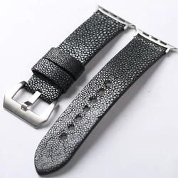 Handmade Devil fish Pearl Fish Leather Watchband For iWatch Apple watch 49MM 46MM 45MM 42mm s10 Ultra men's bracelet vintage