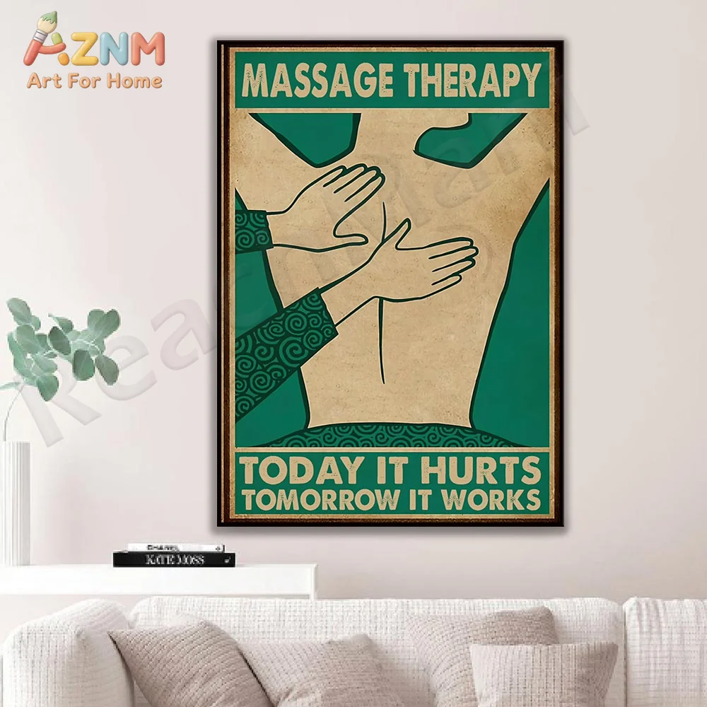 Massage Therapist Gift Vertical Poster Decoration Beauty Salon Vintage Canvas Printed Gift