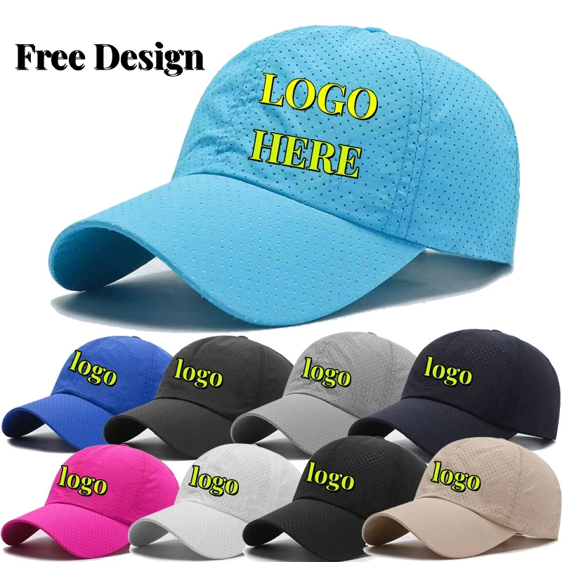 

Summer Quick Dry Baaseball Cap Unisex Custom Free Logo Snapback Hat Outdoor Sport Running Hat Bone Breathable Mesh Sun Hats