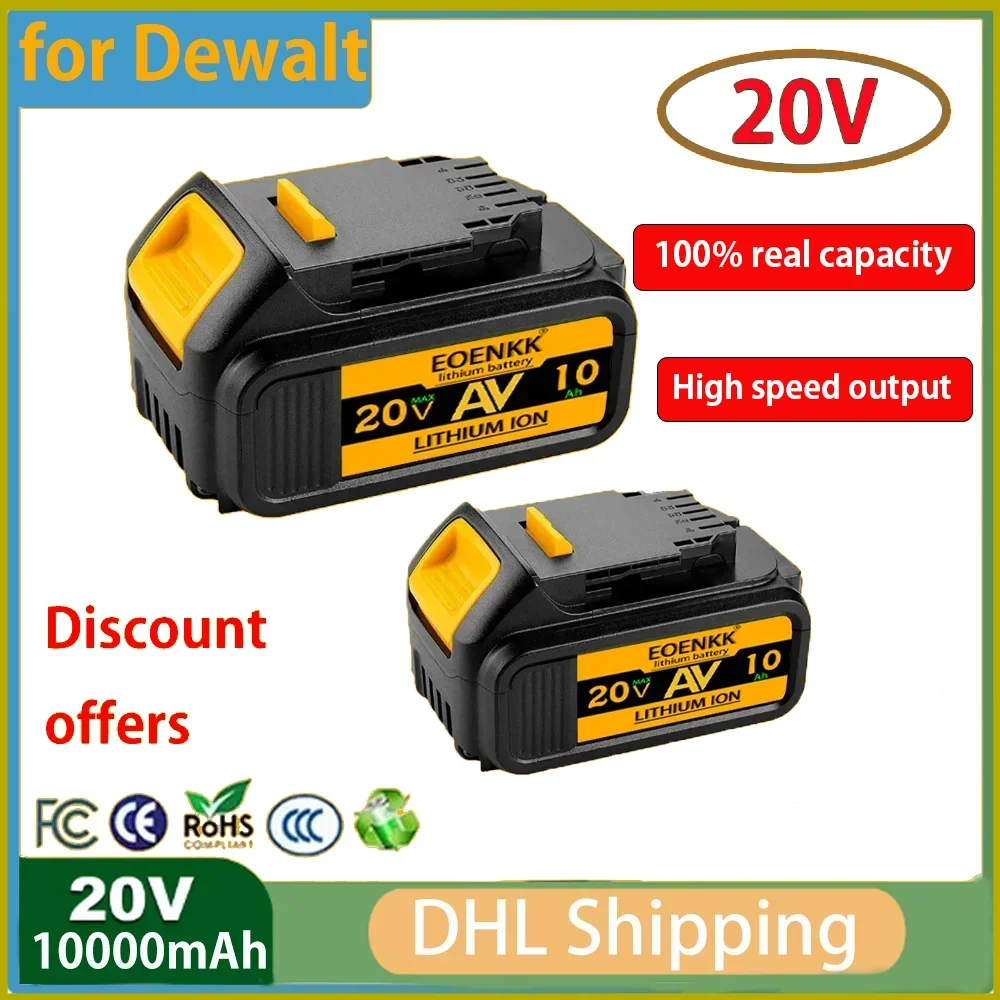 New 20V 10000mAh Max battery replacement tool, suitable for DeWalt DCB184 DCB181 DCB182 DCB200 5A battery 18650.00