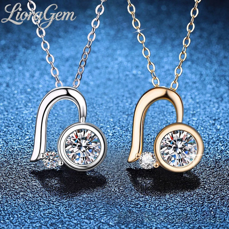 LioraGem Bubble Moissanite Heart Pendant 18K Gold, Premium Feeling LOVE Moissanite Necklace Gift Platinum PT950 Stamp