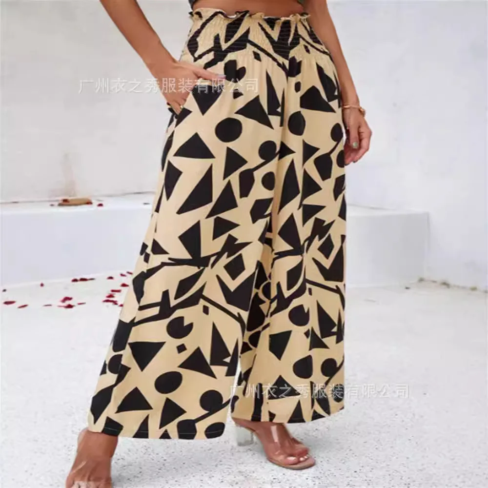 

Summer Women's Fashionable Printed Loose Pants 2025 Casual Comfortable Printed Wide Leg Pants Casual Pants For Women
