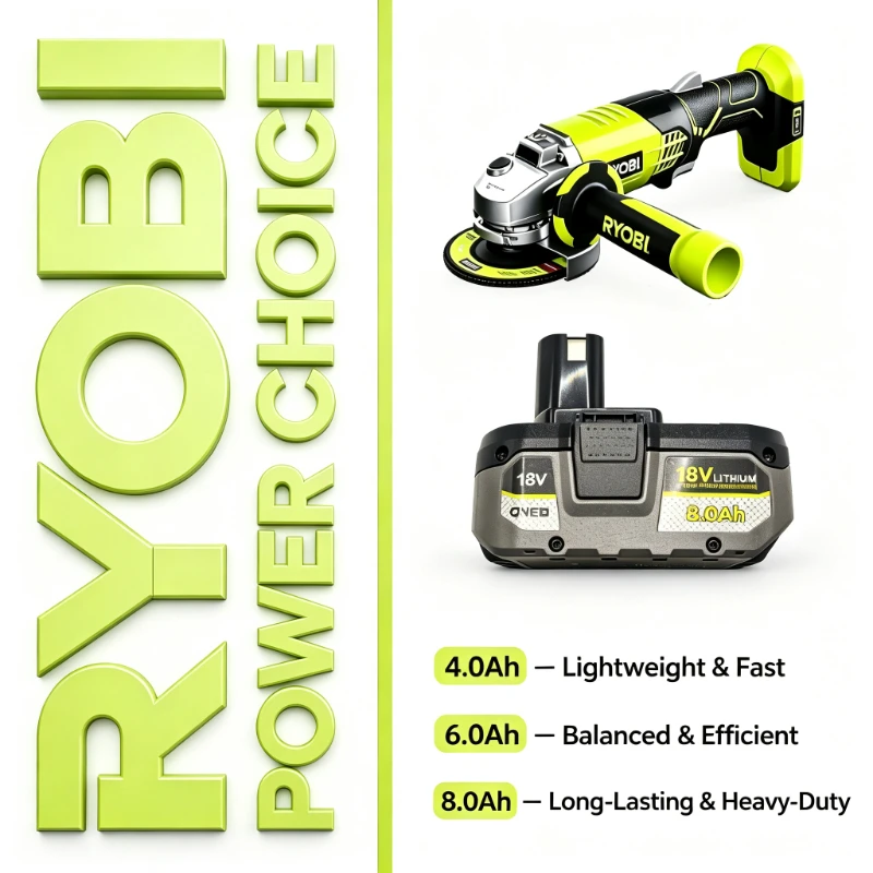 RYOBI P107 18V6.0Ah Professional High Capacity Li-ion Battery for P514 Circular Saw P260 Impact Wrench Cordless ONE+ Power Tool