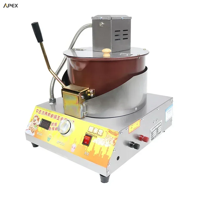 Commercial gas electric popcorn machine. Fully automatic popcorn machine. Stall with ball butterfly.