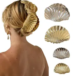 1pc Backbone shell clip, environmentally friendly alloy hair clip, personalized internet celebrity headwear, shark clip