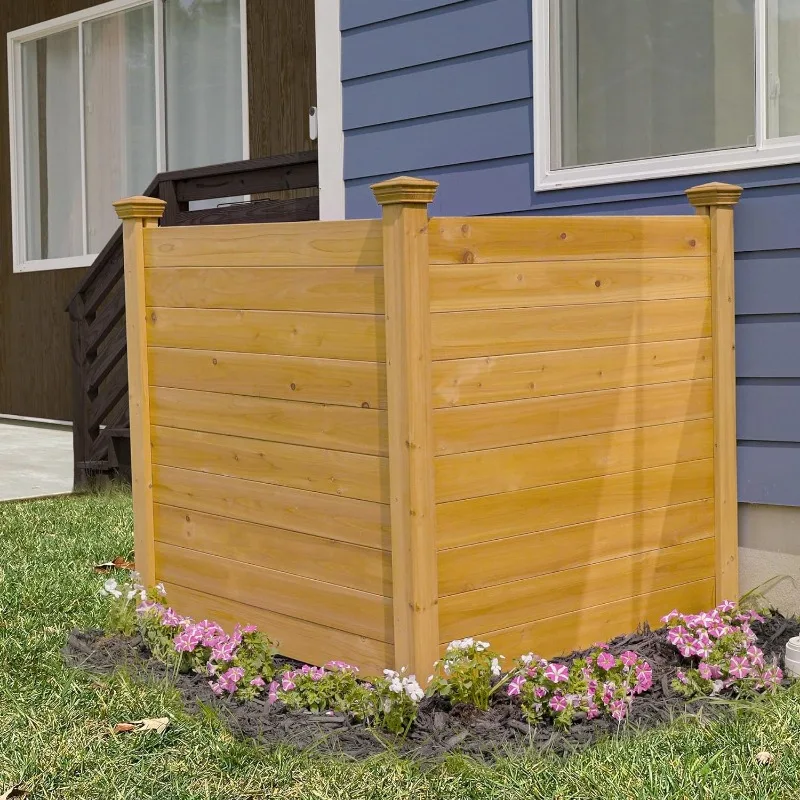 

4 фута H x 4 фута Вт Премиум древесина наружный конфиденциальный забор экран комплект, кондиционер мусорная корзина не копать корпус EC18029 (2 панели)