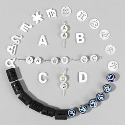 12 Zodiac Signs/26 Letters Set Multistyle Beads Constellation Shell Crystal Beads for Jewelry Making Handmade DIY Lovers Gift