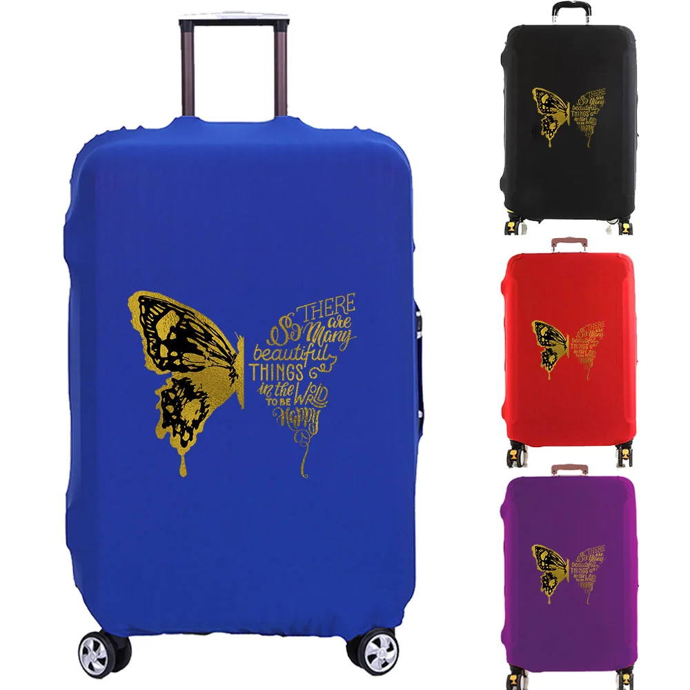 Luggage Cover Suitcase Protector Letter Butterfly Covered Thicken Elasticity Anti-Scratch Dust Cover for 18-32 Inch Trolley Case