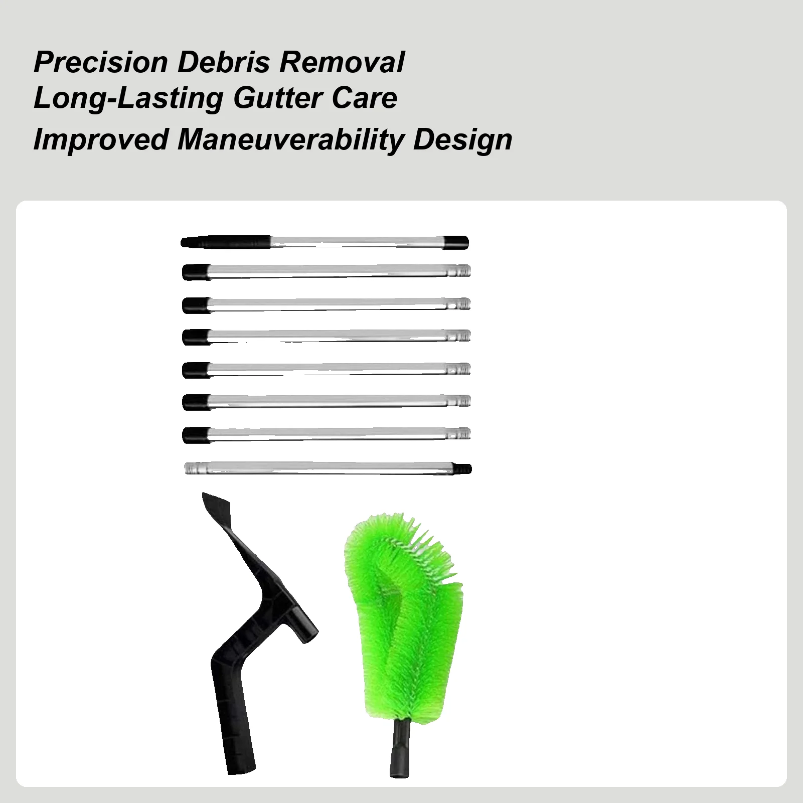 

Gutter Cleaning Tool Out-of-Reach Areas Handheld Telescopic Gutter Cleaner Tool From Ground For Branches Debris Sand Garden