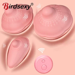 Vibrating Stimulate Breast Growth Remote Control Sucker Nipple Stimulator Vibrator Female Adult Sex Toys for Women Couples