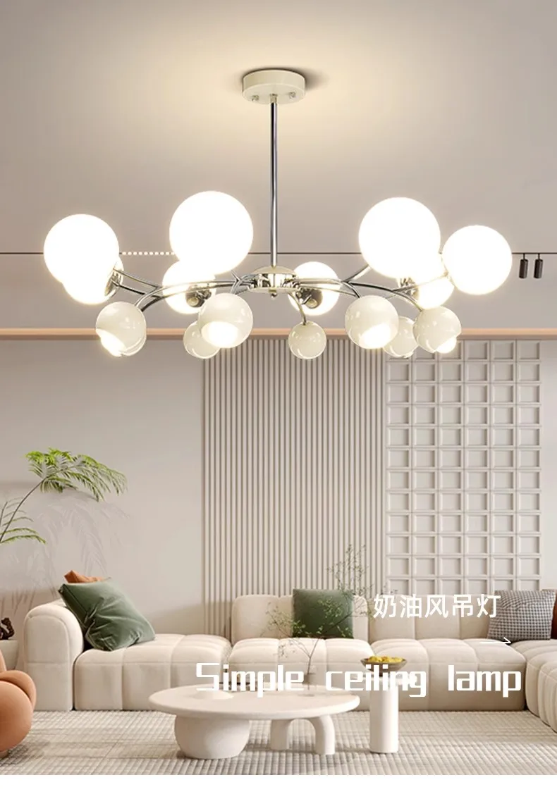 

Modern Pendant Light Decor Living Room Chandeliers Led Simple Luminaire Dimming Kitchen Cream style indoor lighting decorative